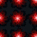 A dark blue background with a floral ornament of light red and dark red Royalty Free Stock Photo